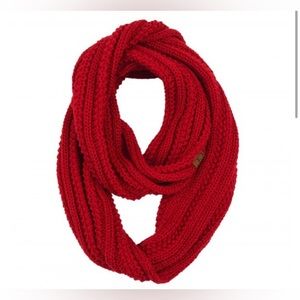 New C.C red chunky knit infinity scarf
